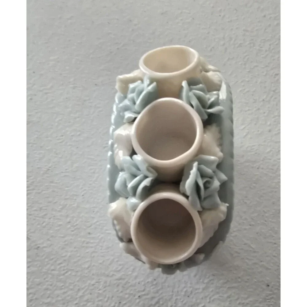 Lipstick Holder Floral 3 Tubes Japan Porcelain